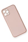Mey İthalat®  iPhone 12 Pro Kılıf Coco Deri Silikon Kapak - Pembe