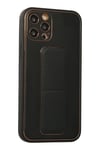 Mey İthalat®  iPhone 12 Pro Kılıf Coco Deri Standlı Kapak - Siyah