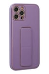 Mey İthalat®  iPhone 12 Pro Kılıf Coco Deri Standlı Kapak - Lila