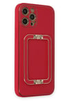 Mey İthalat®  iPhone 12 Pro Kılıf Coco Elit Kapak - Kırmızı