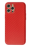 Mey İthalat®  iPhone 12 Pro Kılıf Coco Karbon Silikon - Kırmızı