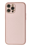 Mey İthalat®  iPhone 12 Pro Kılıf Coco Karbon Silikon - Pembe