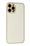 Mey İthalat®  iPhone 12 Pro Kılıf Coco Karbon Silikon - Beyaz