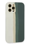 Mey İthalat®  iPhone 12 Pro Kılıf Ebruli Lansman Silikon - Beyaz-Gri