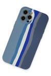 Mey İthalat®  iPhone 12 Pro Kılıf Ebruli Lansman Silikon - Mavi-Gri