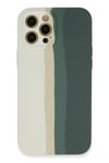 Mey İthalat®  iPhone 12 Pro Kılıf Ebruli Lansman Silikon - Beyaz-Gri