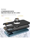 Mey İthalat®  iPhone 12 Pro Kılıf Elit Yüzüklü Kapak - Siyah
