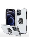 Mey İthalat®  iPhone 12 Pro Kılıf Elit Yüzüklü Kapak - Gümüş