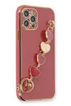Mey İthalat®  iPhone 12 Pro Kılıf Esila Silikon - Kırmızı