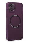Mey İthalat®  iPhone 12 Pro Kılıf Jack Magneticsafe Lens Silikon - Mürdüm