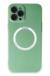 Mey İthalat®  iPhone 12 Pro Kılıf Jack Magneticsafe Lens Silikon - Yeşil
