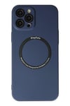 Mey İthalat®  iPhone 12 Pro Kılıf Jack Magneticsafe Lens Silikon - Lacivert