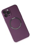Mey İthalat®  iPhone 12 Pro Kılıf Jack Magneticsafe Lens Silikon - Mürdüm