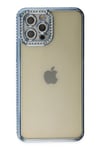 Mey İthalat®  iPhone 12 Pro Kılıf Joke Taşlı Silikon - Mavi