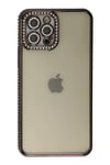 Mey İthalat®  iPhone 12 Pro Kılıf Joke Taşlı Silikon - Siyah