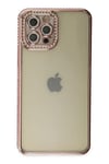 Mey İthalat®  iPhone 12 Pro Kılıf Joke Taşlı Silikon - Pembe