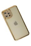 Mey İthalat®  iPhone 12 Pro Kılıf Joke Taşlı Silikon - Gold