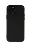 Mey İthalat®  iPhone 12 Pro Kılıf Lansman Glass Kapak - Siyah