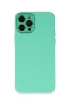 Mey İthalat®  iPhone 12 Pro Kılıf Lansman Glass Kapak - Turkuaz