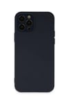Mey İthalat®  iPhone 12 Pro Kılıf Lansman Glass Kapak - Lacivert