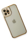 Mey İthalat®  iPhone 12 Pro Kılıf Liva Lens Silikon - Beyaz