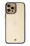 Mey İthalat®  iPhone 12 Pro Kılıf Liva Lens Silikon - Mavi