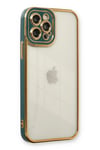 Mey İthalat®  iPhone 12 Pro Kılıf Liva Lens Silikon - Yeşil
