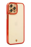 Mey İthalat®  iPhone 12 Pro Kılıf Liva Lens Silikon - Kırmızı