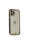 Mey İthalat®  iPhone 12 Pro Kılıf Liva Taşlı Silikon - Siyah