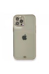 Mey İthalat®  iPhone 12 Pro Kılıf Liva Taşlı Silikon - Beyaz