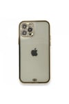 Mey İthalat®  iPhone 12 Pro Kılıf Liva Taşlı Silikon - Siyah