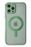 Mey İthalat®  iPhone 12 Pro Kılıf Magneticsafe Lazer Silikon - Haki Yeşil