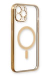 Mey İthalat®  iPhone 12 Pro Kılıf Magneticsafe Lazer Silikon - Gold