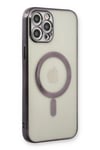 Mey İthalat®  iPhone 12 Pro Kılıf Magneticsafe Lazer Silikon - Siyah