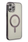 Mey İthalat®  iPhone 12 Pro Kılıf Magneticsafe Lazer Silikon - Siyah