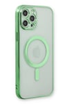Mey İthalat®  iPhone 12 Pro Kılıf Magneticsafe Lazer Silikon - Haki Yeşil