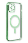 Mey İthalat®  iPhone 12 Pro Kılıf Magneticsafe Lazer Silikon - Haki Yeşil