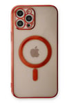 Mey İthalat®  iPhone 12 Pro Kılıf Magneticsafe Lazer Silikon - Kırmızı