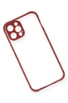 Mey İthalat®  iPhone 12 Pro Kılıf Miami Şeffaf Silikon - Fuşya