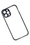 Mey İthalat®  iPhone 12 Pro Kılıf Miami Şeffaf Silikon - Lacivert