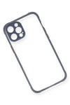 Mey İthalat®  iPhone 12 Pro Kılıf Miami Şeffaf Silikon - Gri