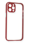 Mey İthalat®  iPhone 12 Pro Kılıf Miami Şeffaf Silikon - Fuşya