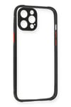 Mey İthalat®  iPhone 12 Pro Kılıf Miami Şeffaf Silikon - Siyah