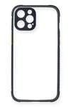 Mey İthalat®  iPhone 12 Pro Kılıf Miami Şeffaf Silikon - Lacivert