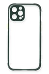 Mey İthalat®  iPhone 12 Pro Kılıf Miami Şeffaf Silikon - Koyu Yeşil