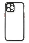 Mey İthalat®  iPhone 12 Pro Kılıf Miami Şeffaf Silikon - Siyah