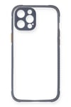 Mey İthalat®  iPhone 12 Pro Kılıf Miami Şeffaf Silikon - Gri