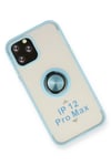 Mey İthalat®  iPhone 12 Pro Kılıf Montreal Yüzüklü Silikon Kapak - Buz Mavi