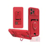 Mey İthalat®  iPhone 12 Pro Kılıf Zuma Kartvizitli Yüzüklü Silikon - Kırmızı