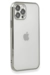 Mey İthalat®  iPhone 12 Pro Max Kılıf  Lensli Silikon - Gümüş